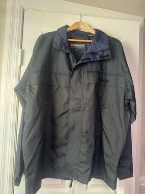 Timberland Men's Dark Jacket with Navy Collar